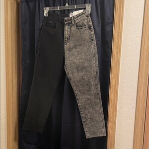 Insane gene highrise contrast wash mom jeans size 0